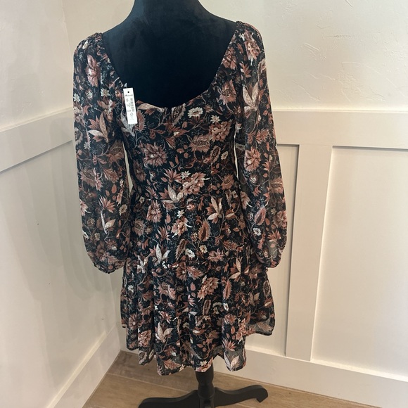 Madewell Floral Black and Pink Midi Dress‎ - Picture 2 of 5